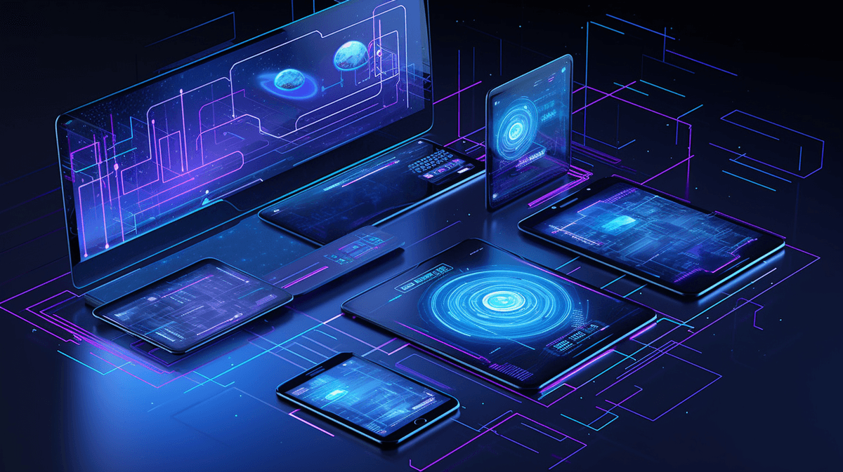 Accessible website interface with screen reader indicators, keyboard navigation paths, and contrast ratio overlays