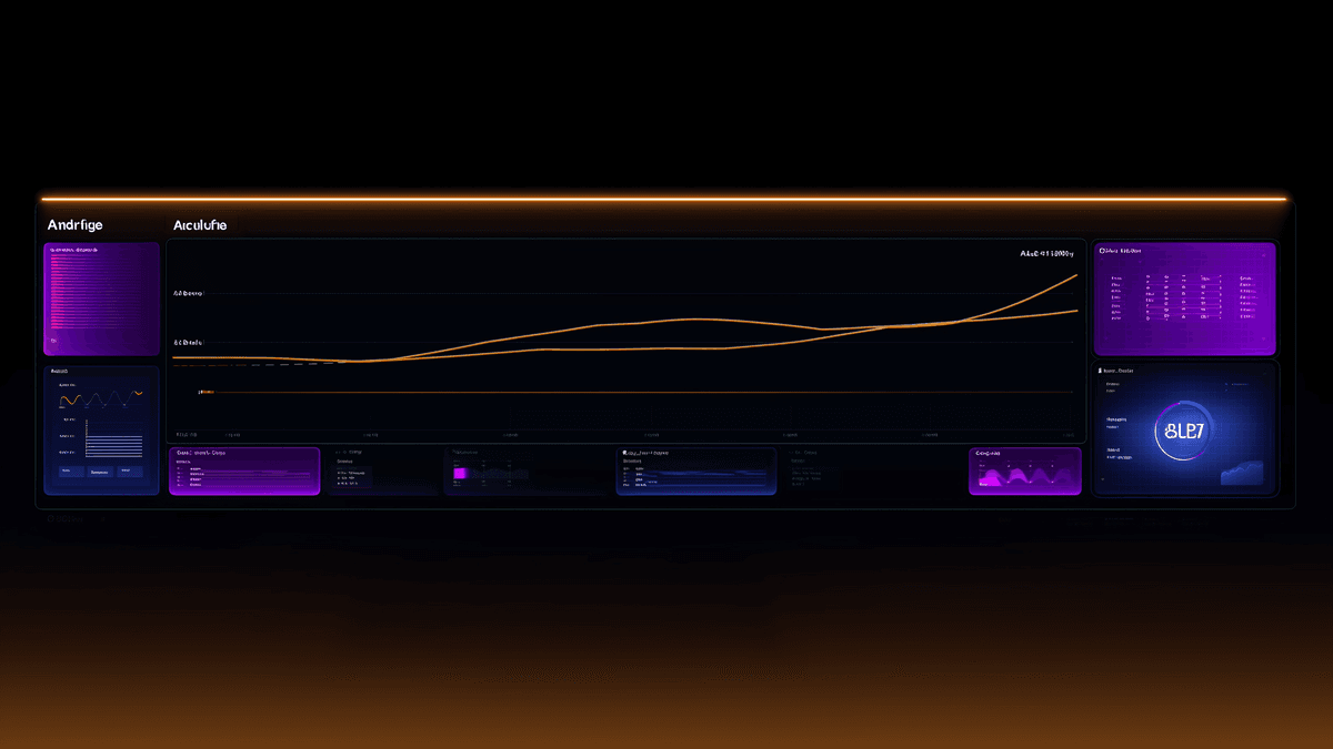 A monitoring dashboard for an AI agent showing accuracy trend lines over 90 days