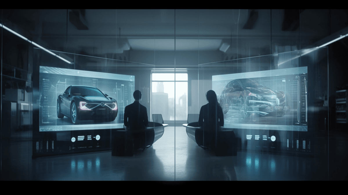 A/B test comparison interface showing variant performance metrics and statistical confidence