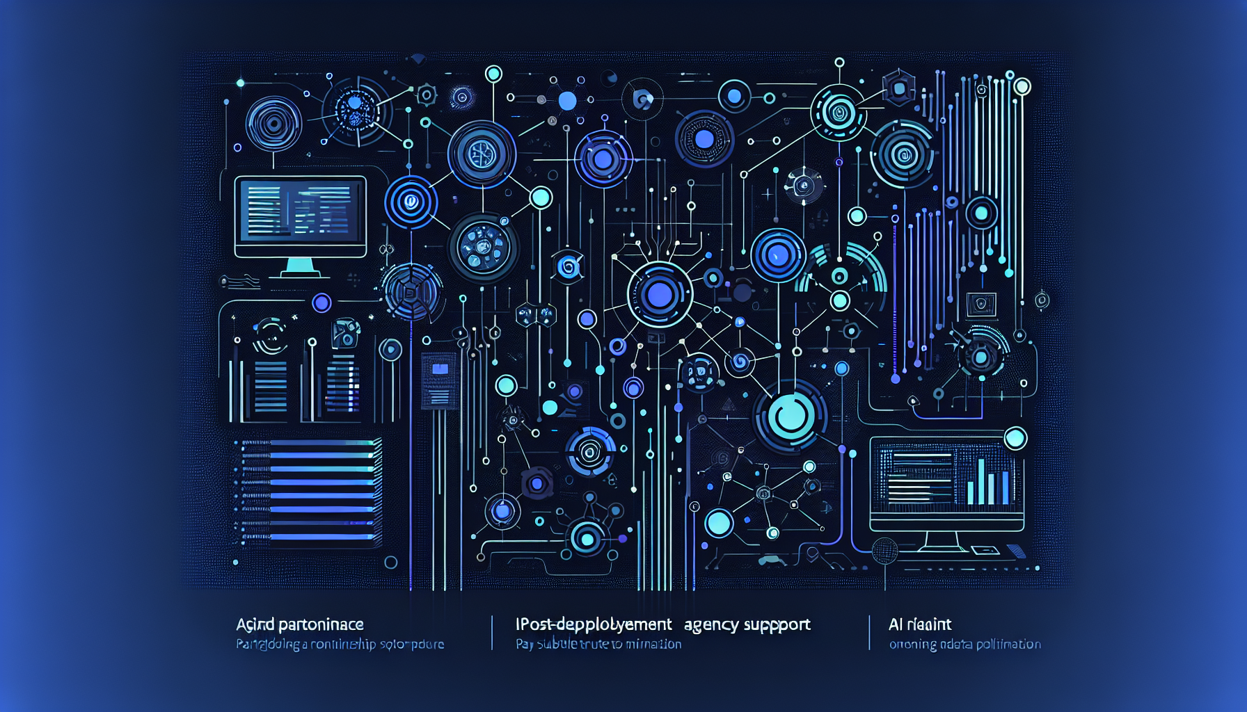 Post-deployment timeline showing ongoing agency roles in optimization, monitoring, and evolution