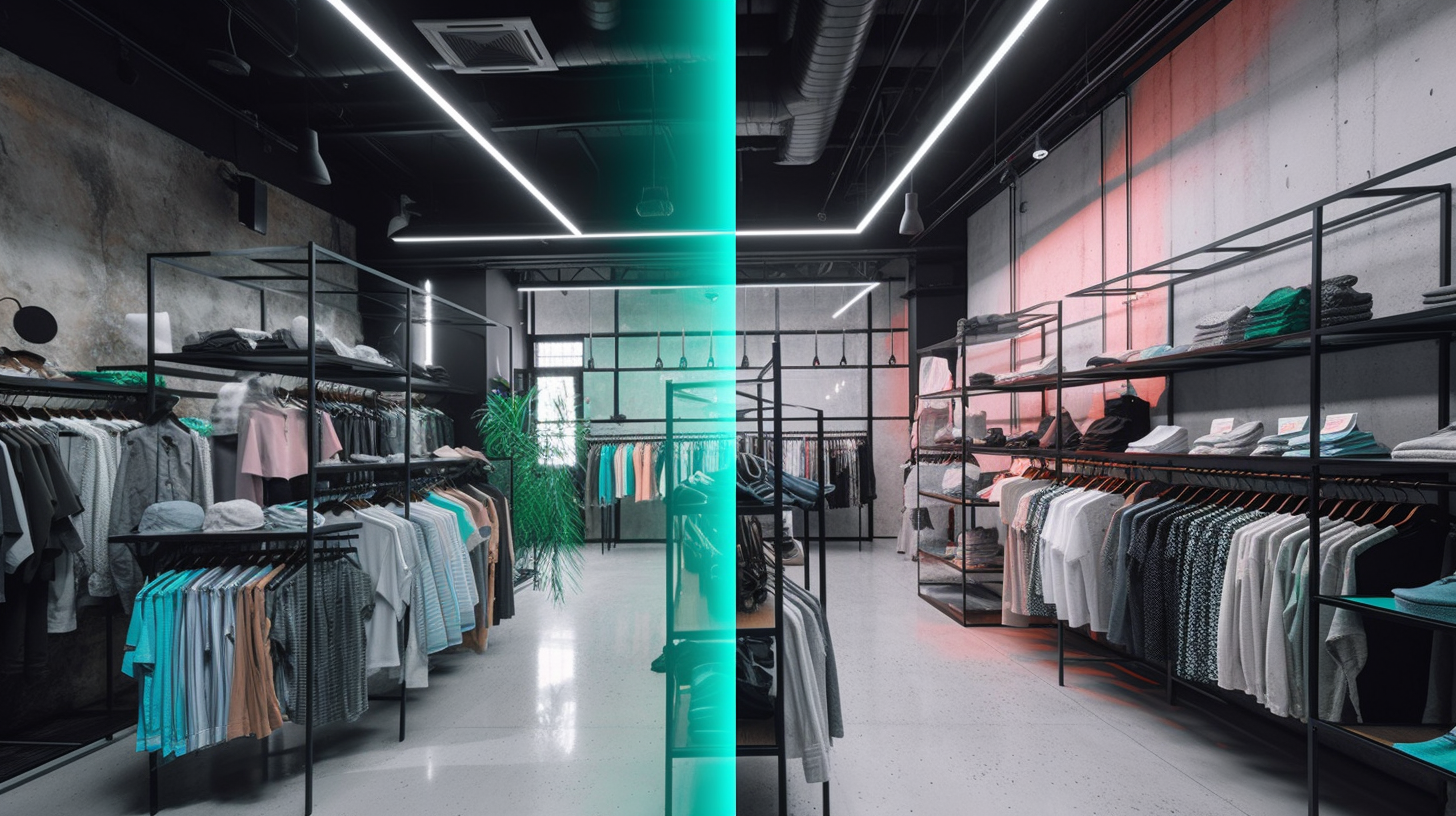 Decoupled e-commerce architecture with Shopify backend connecting to custom frontend through API layer