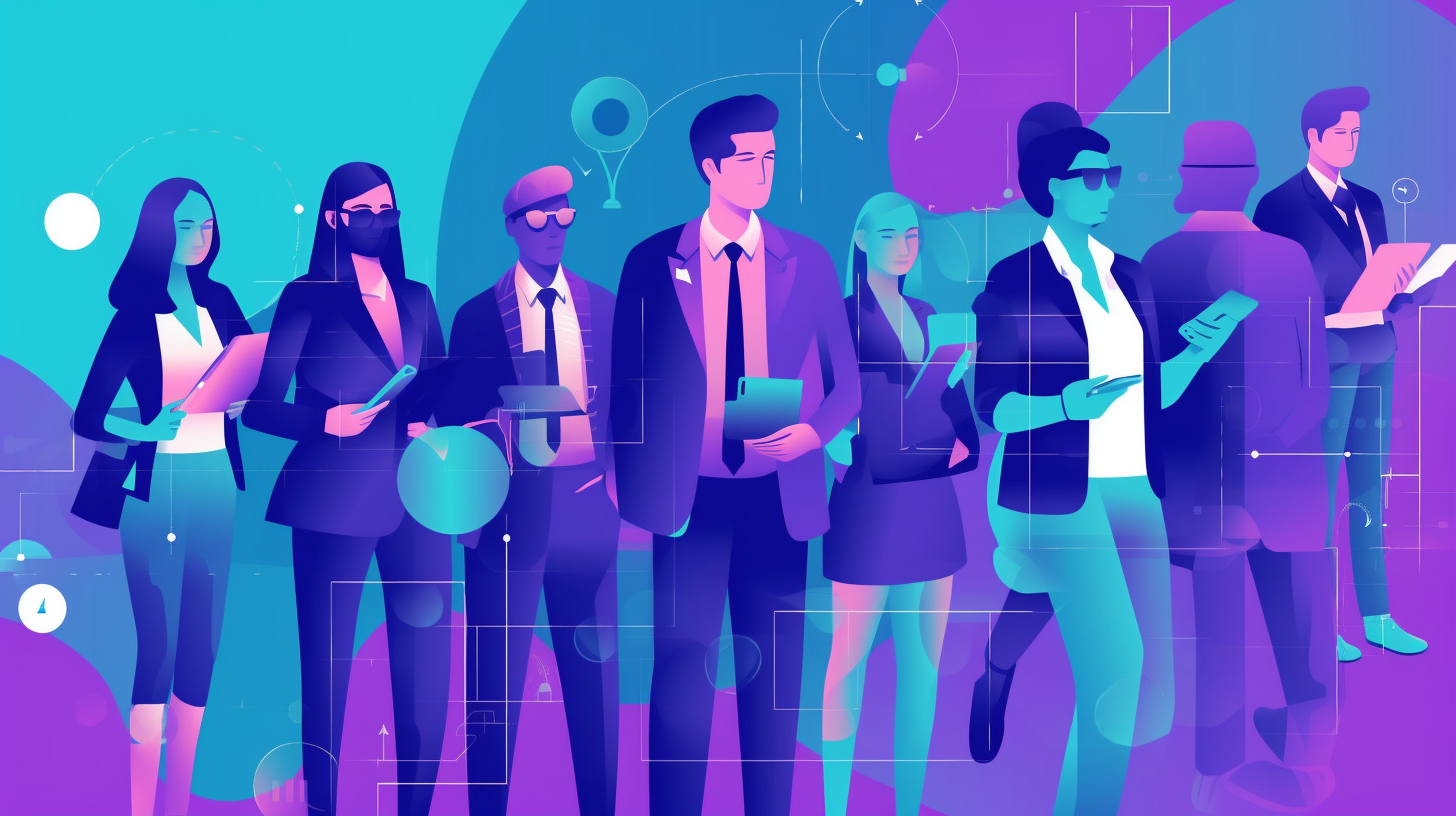 Content flowing from a central API hub outward to website, mobile app, and digital signage endpoints