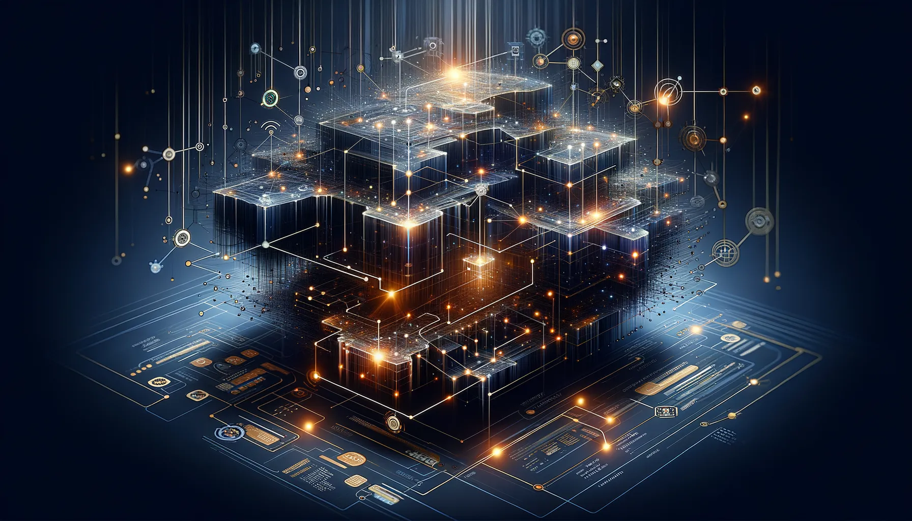 Iceberg diagram with model selection above water and infrastructure layers beneath the surface